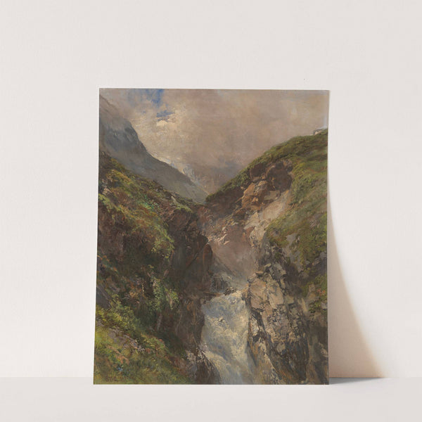 Gebirgsschlucht mit tosendem Wasserfall (Ca. 1880) by Edward Theodore Compton