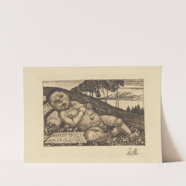 Geburtsanzeige Ruedi Welti (1903) by Albert Welti