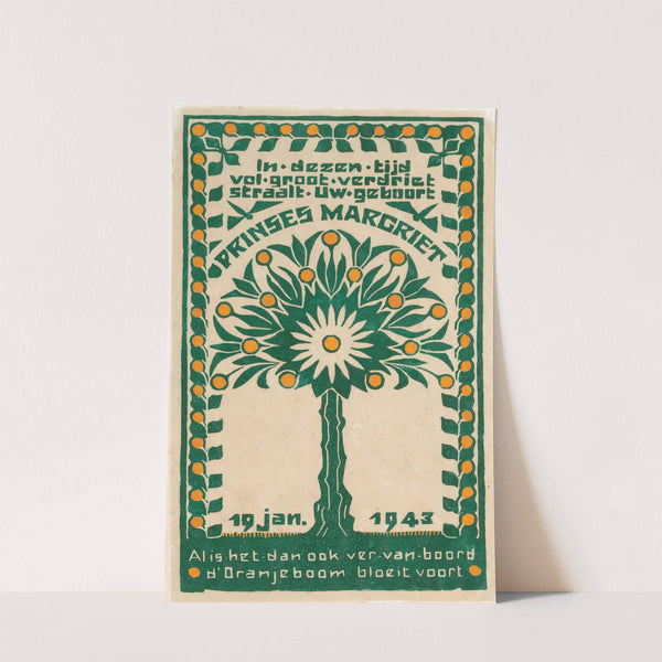 Gedenkprent bij de geboorte van prinses Margriet, 19 januari 1943 by Anonymous