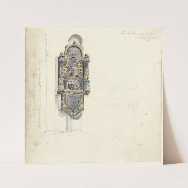 Gedenkteken van Willem Eygaert in de Nieuwe Kerk te Amsterdam (1843) by Johan Adolph Rust