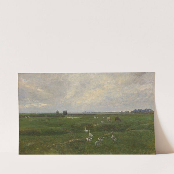 Geese by a Lake. A Storm is Brewing. Dragør, the Island of Amager (1893) by Viggo Johansen