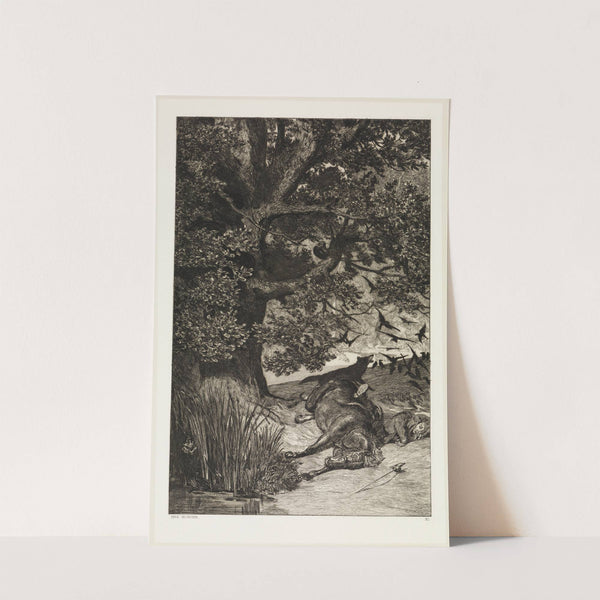 Gefallener Reiter (Intermezzi, Opus IV, Blatt 11) (1881) by Max Klinger