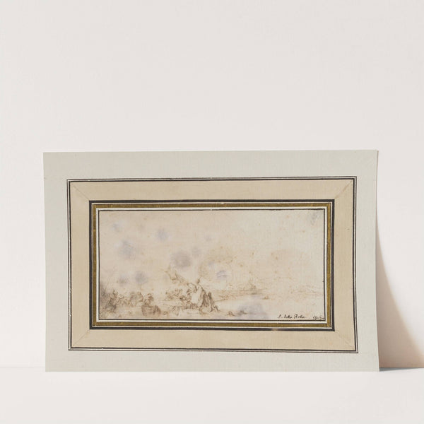 Gefecht auf Barken bei einer Galeere by Stefano Della Bella