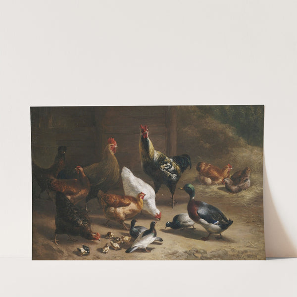 Geflügel im Stallinterieur (1894) by Carl Jutz The Elder