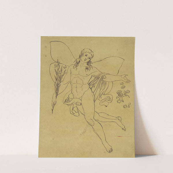 Geflügelter Jüngling, Blumen streuend (Genius des Guten) by Gerhard von Kügelgen