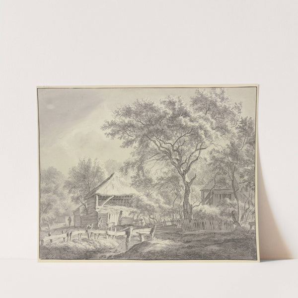 Gehöft unter Bäumen bei Haarlem by Franciscus Andreas Milatz