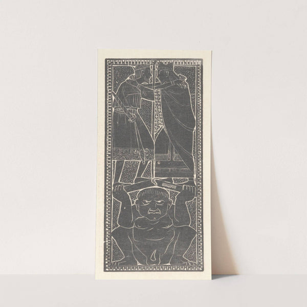 Gehurkte figuur en twee gekroonde mannen (1894) by Mathieu Lauweriks