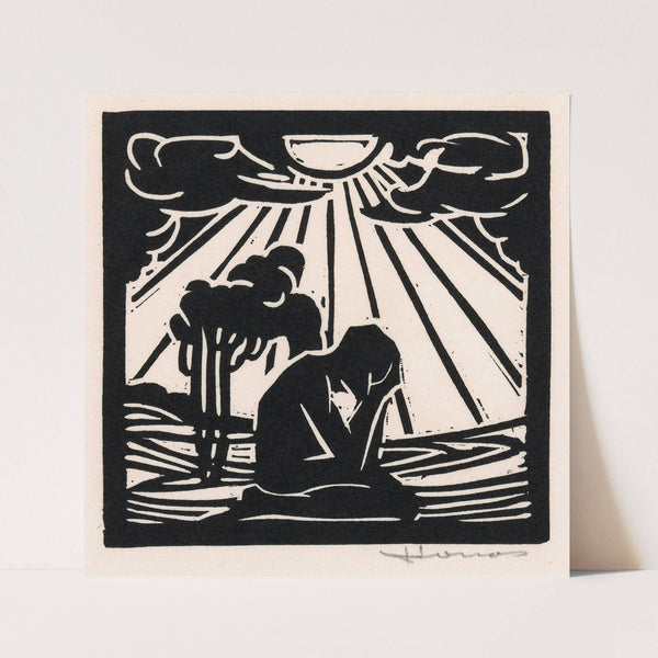 Geknielde figuur in een landschap met bomen (1888) by Henri Jonas