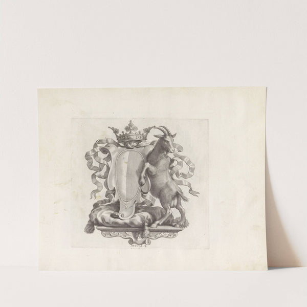 Gekroond wapenschild met geit (1673-1743) by Robert van Audenaerde