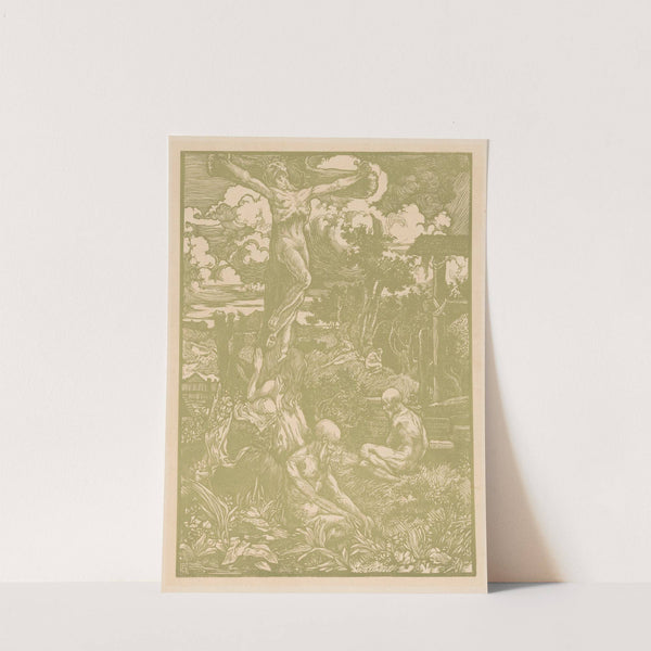 Gekruisigde man in heuvellandschap by Johannes Josephus Aarts