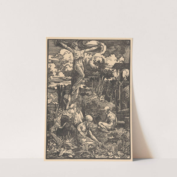 Gekruisigde man in heuvellandschap by Johannes Josephus Aarts