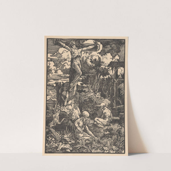 Gekruisigde man in heuvellandschap by Johannes Josephus Aarts