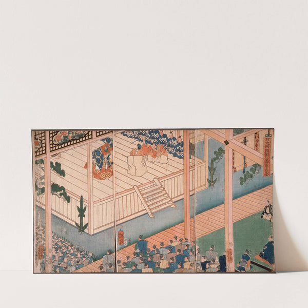 General of the Right Lord Yoritomo inspects a special Nō performance (1863) by Tsukioka Yoshitoshi