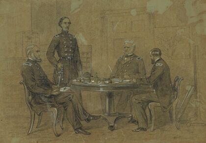 General Scott giving orders to his aides for the advance of the Grand Army