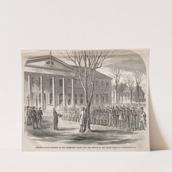 General Thomas Swearing in the Volunteers Called into the Service of the United States at Washington, D.C. (1861) by Winslow Homer