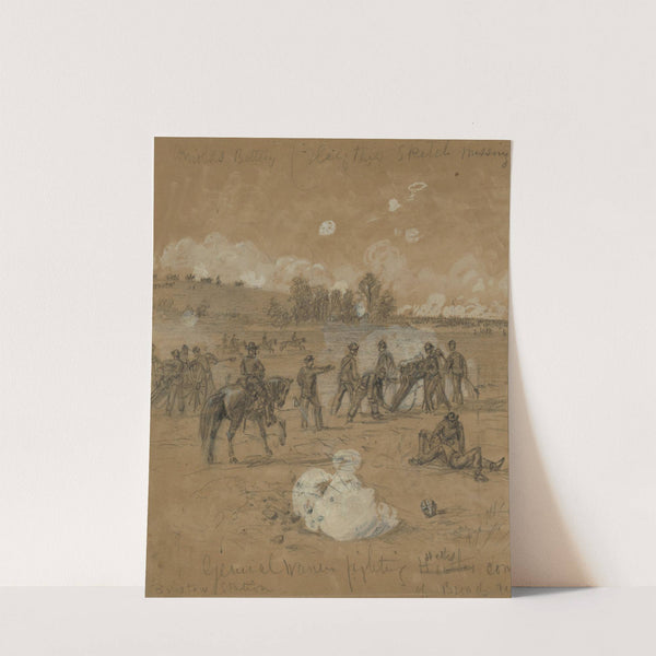 General Warren fighting at Bristoe station by Alfred Rudolph Waud