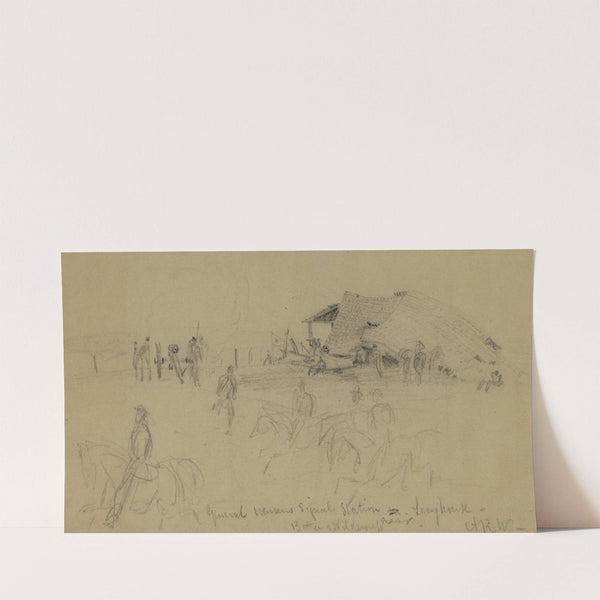 General Warrens Signal Station–near Lacy house–Battle of Wilderness (1864) by Alfred Rudolph Waud