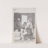 ‘Generosity versus Greed’, a woman and three men conducting a transaction inside a shop (1796–1798) by Francisco de Goya