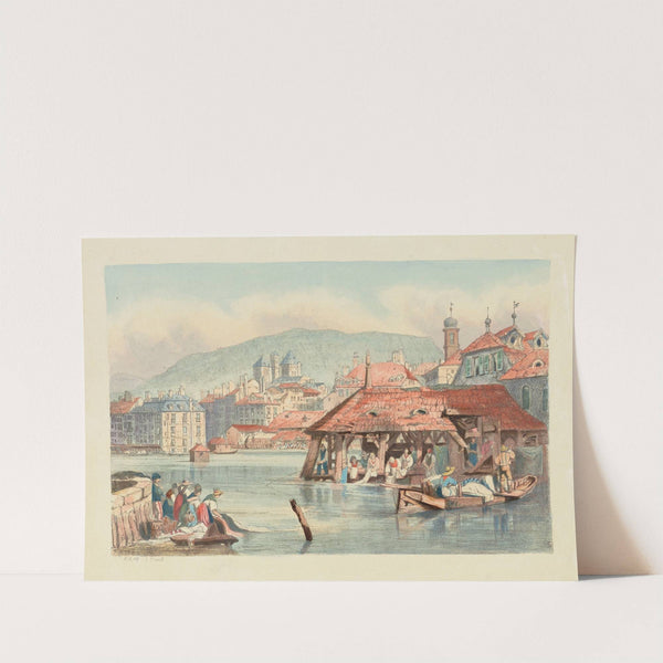 Geneva from the Rhone. by Samuel Prout