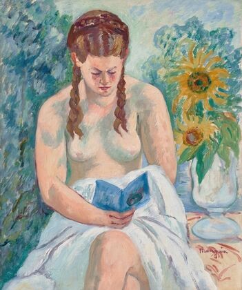 Geneviève Sauty nue lisant (1945) — size preview
