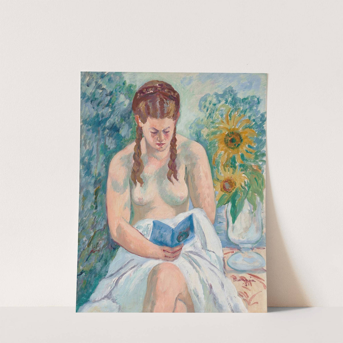 Geneviève Sauty nue lisant (1945) by Henri Manguin
