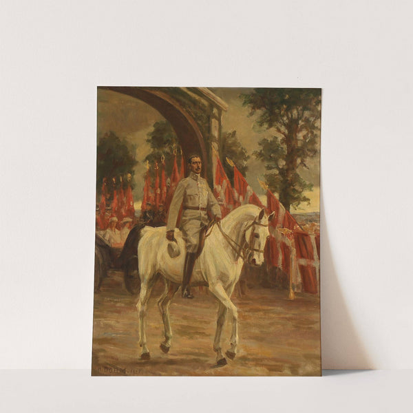 Genforeningen den 10. juli 1920. Kong Christian X rider igennem æresporten ved Frederikhøj by Heinrich Dohm