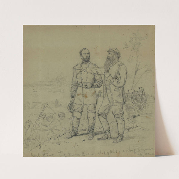Genl. Hunt–and Major Duane, chief of Arty. and Chief Engineer (1864) by Alfred Rudolph Waud