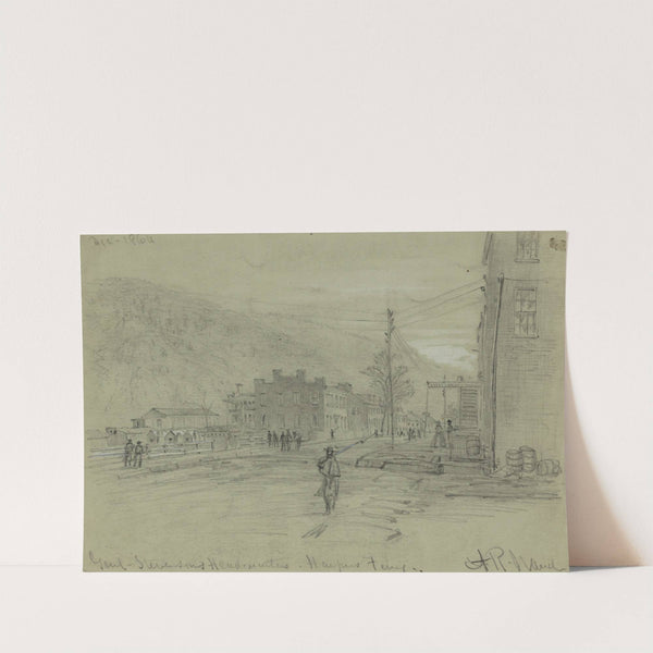 Genl. Stevensons Headqurters-Harpers Ferry by Alfred Rudolph Waud