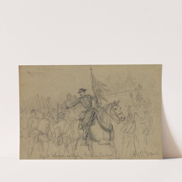 Genl. Warren rallying the Marylanders by Alfred Rudolph Waud