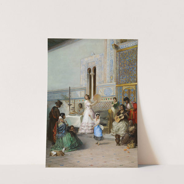 Genre Scene at the Alcázar of Seville (1872) by Manuel Ussel de Guimbarda