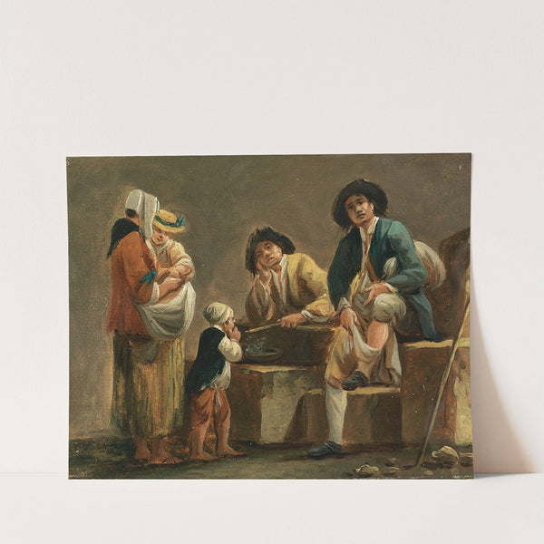 Genre Scene With Peasants by Pierre-Antoine Demachy