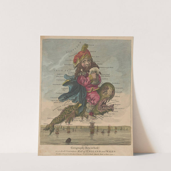 Geography bewitched! Or, a droll caricature map of England and Wales. (1794) by Robert Dighton