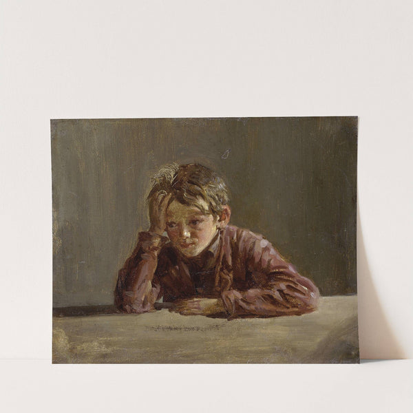 Georg, der Bruder des Künstlers, am Tisch sitzend (1854) by Franz von Lenbach