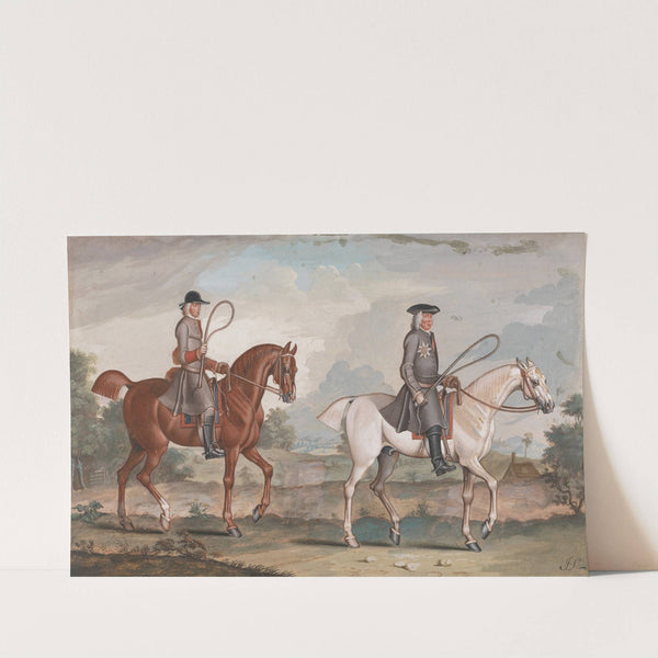 George Montague, first Earl of Halifax on His White Hunter, Ironside, With His Groom on Justice, a Chestnut Foaled in 1721 by James Seymour