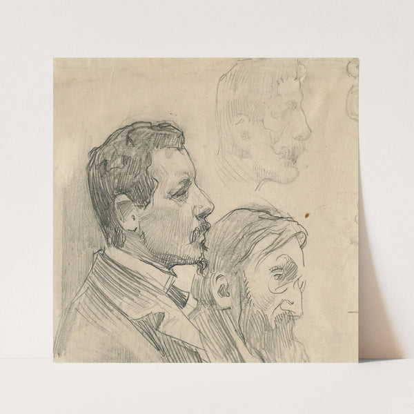 George Rueter, Marinus Heijl en onbekende, schilders by Nicolaas van der Waay