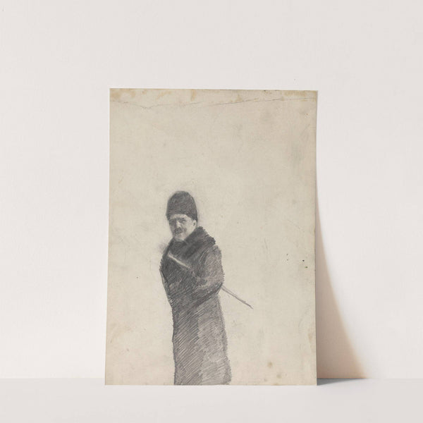 Gerhard Munthe i pels by Christian Krohg