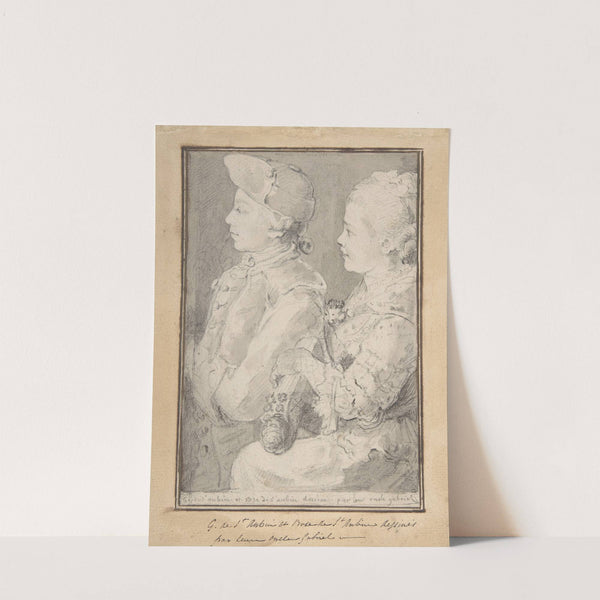 Germain-Augustin and Rose de Saint-Aubin, Drawn by Their Uncle (1766) by Gabriel de Saint-Aubin