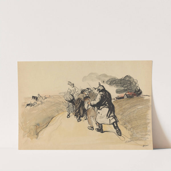 German Raid on a Village (c. 1914-1919) by Jean-Louis Forain