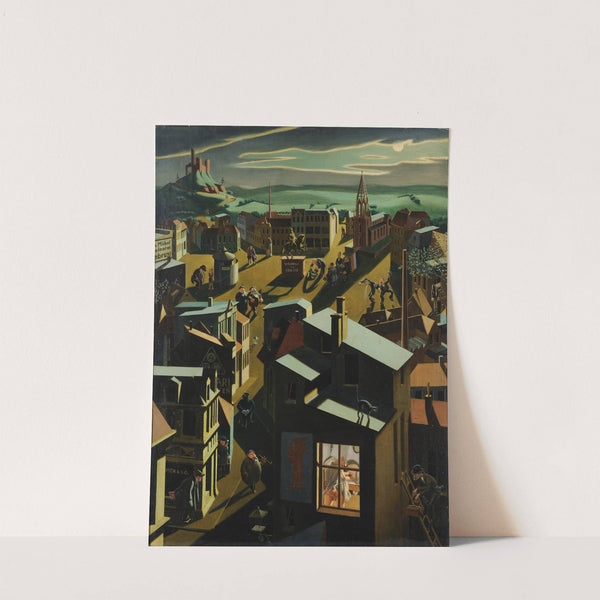 German Small Town by Night by Georg Scholz