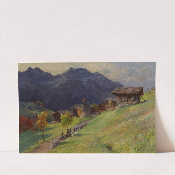 Gerstruben vom Dietersbacher Tal kommend mit Blick auf den Himmelschrofen (1907) by Edward Theodore Compton