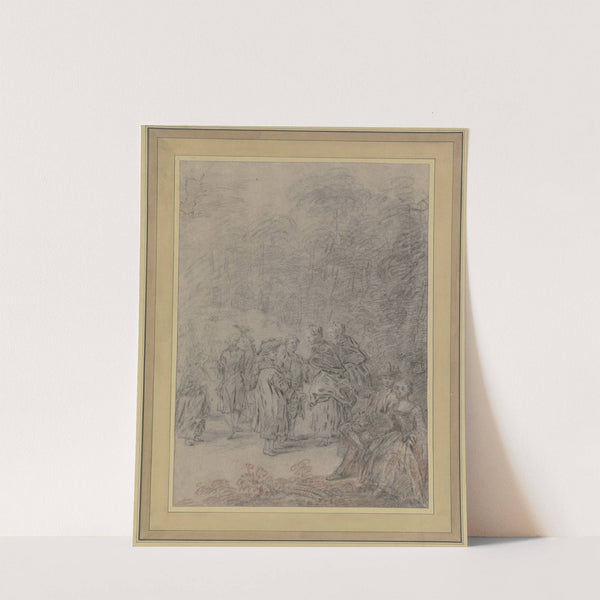 Gesellschaft von Damen und Herren in einem Park by Gottlieb Welté