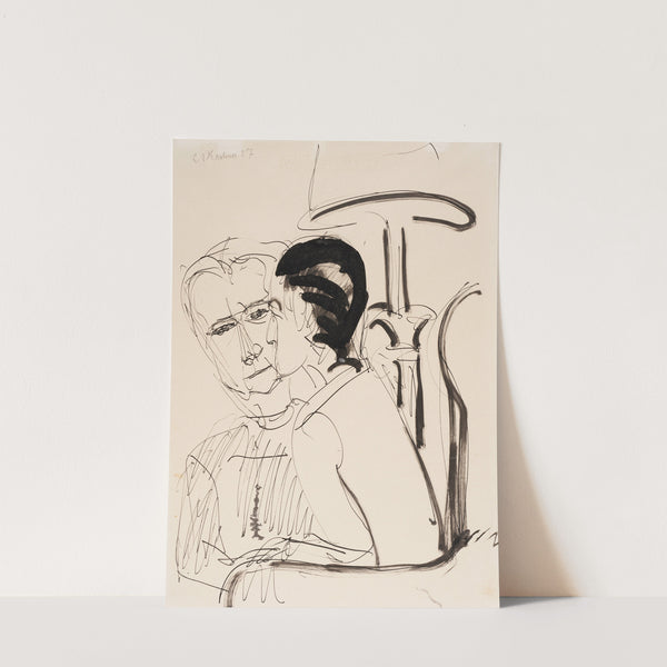 Gespräch unter der Lampe (1927) by Ernst Ludwig Kirchner