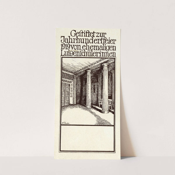 Gestiftet zur Jahrhundertfeier 1919 von ehemaligen Luisenschülerinnen by M. Rusche