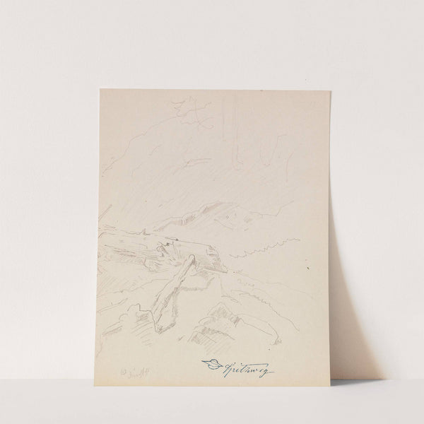 Gestürzte Wetterfichte (Ca. 1850-1860) by Carl Spitzweg