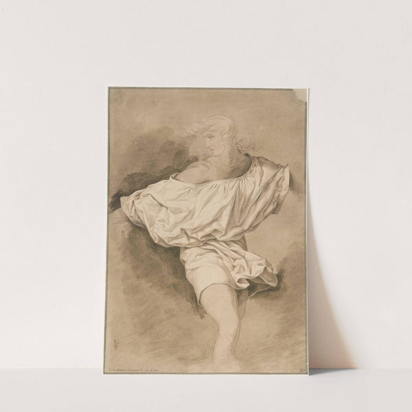 Getourmenteerde mannenkop, met baard en wilde haardos by David Humbert de Superville