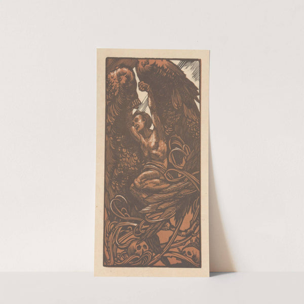 Gevleugelde vrouw met schedels (1897) by Johannes Josephus Aarts