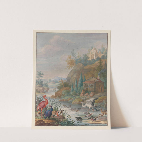 Gevogelte bij een bergstroom by Herman Henstenburgh