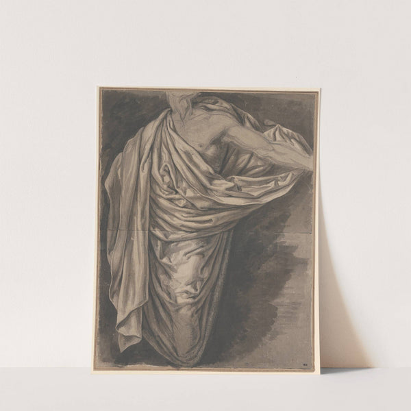 Gewaad, gedrapeerd over deels getekende mansfiguur. by David Humbert de Superville