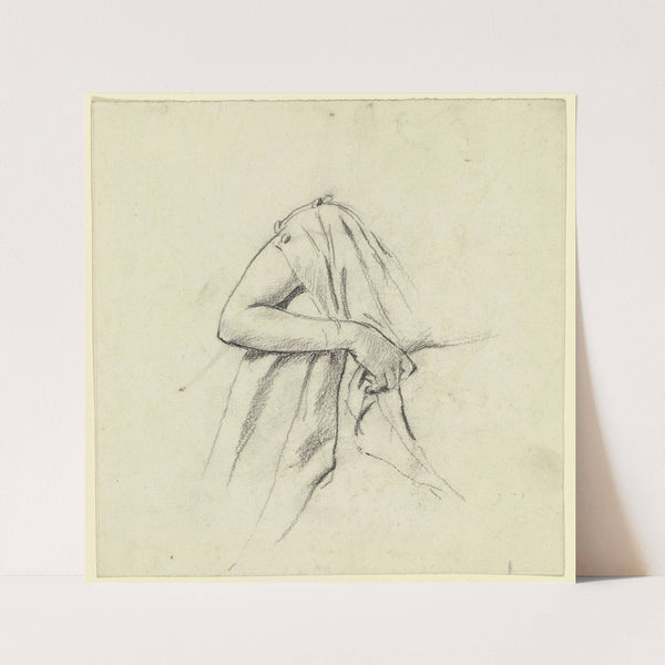 Gewand und rechter Arm der Sitzenden aus der ‘Vorbereitung zum Kostümball’ (ca 1879-1880) by Otto Scholderer