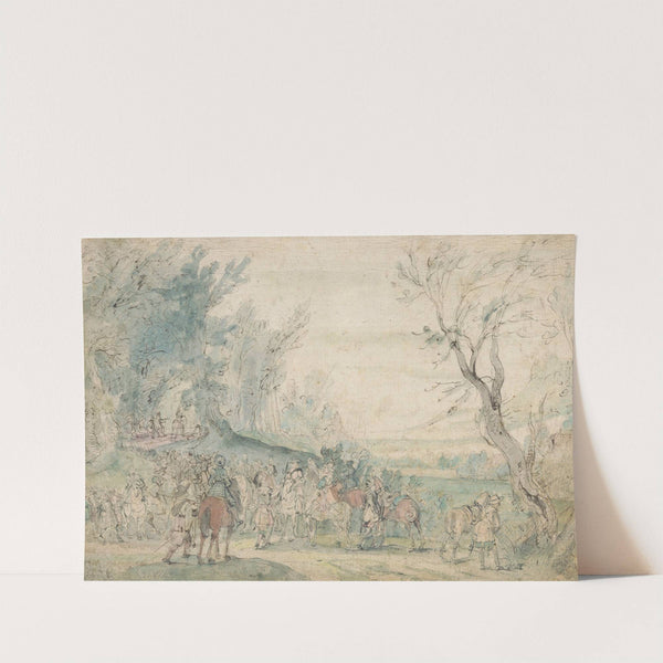 Gewapende ruiters bij een boszoom by Hermitage Meester